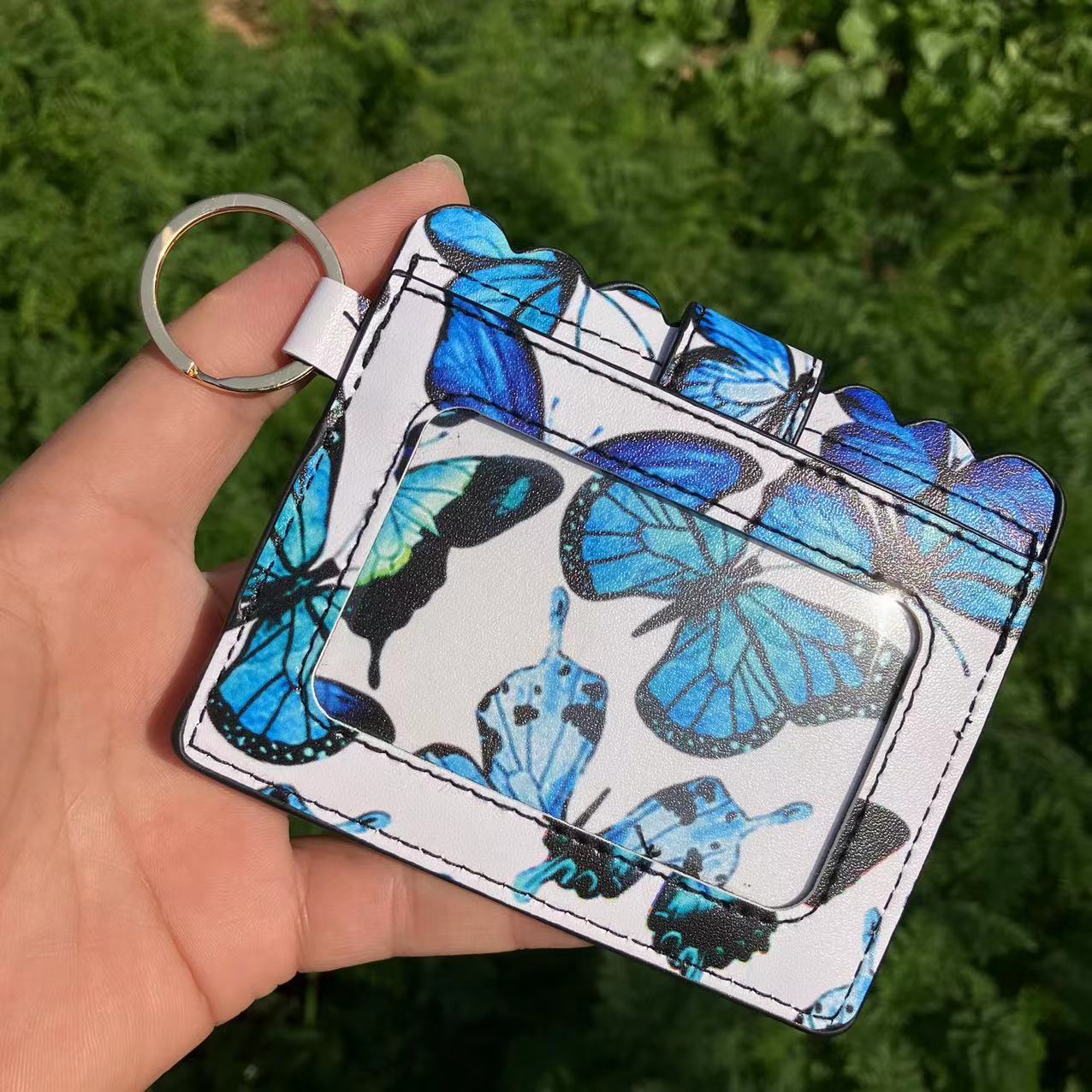 Wholesale PU Leather Leopard Purse Keychain